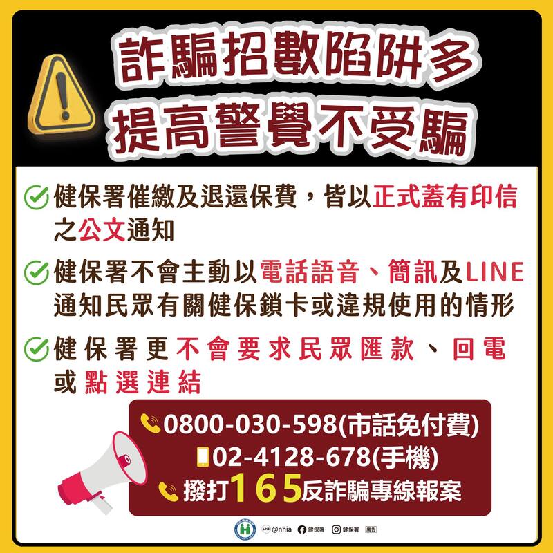 反詐騙宣導-健保詐騙