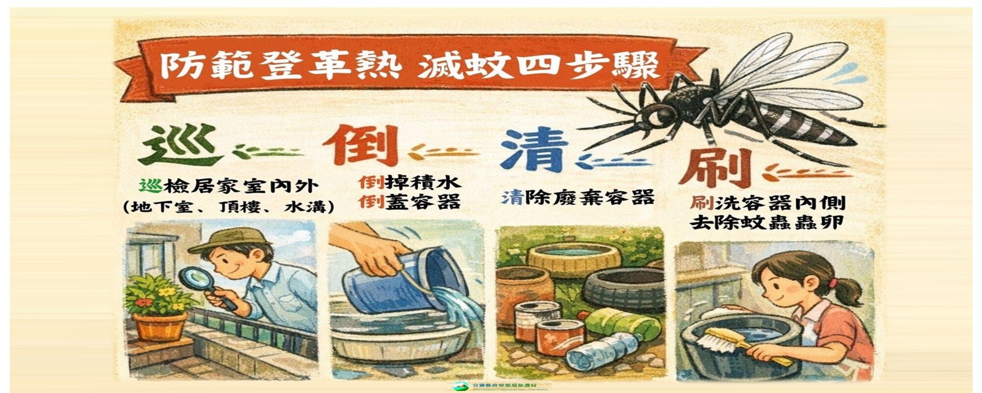 滅蚊四步驟
